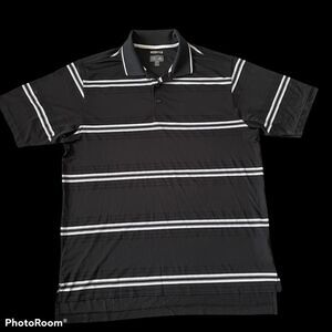 Adidas Men's Golf Polo Style Shirt Size Medium Climacool Black White Stripe